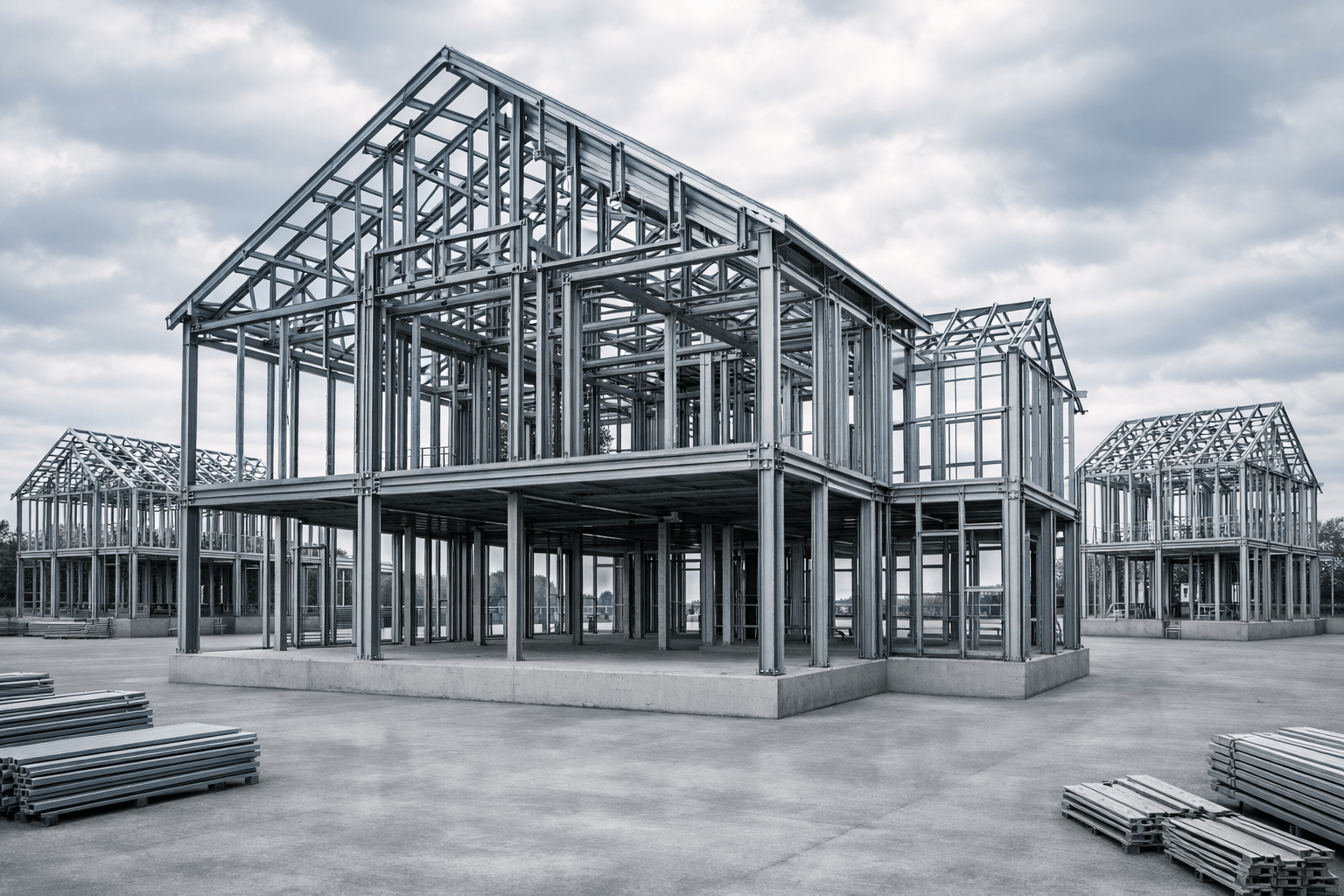 Çelik konstrüksiyon ev iskeleti – modern çelik ev inşaatı
