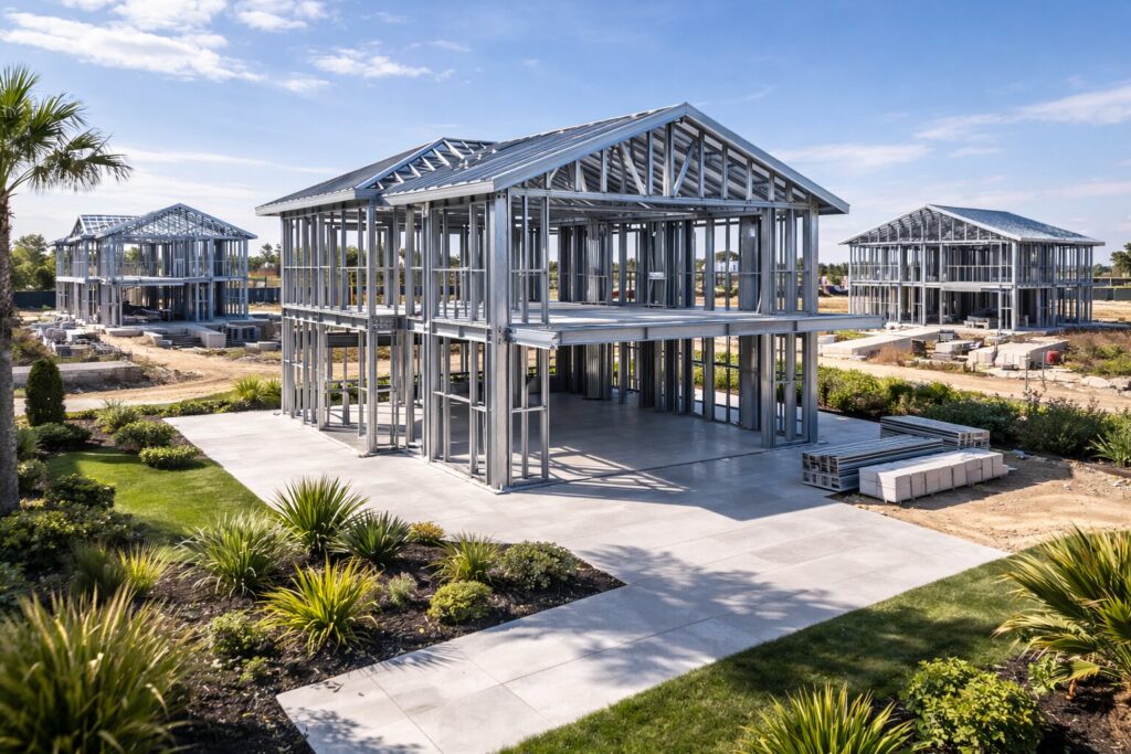 modern çelik villa yapı sistemi tek katlı çelik ev konstrüksiyonu