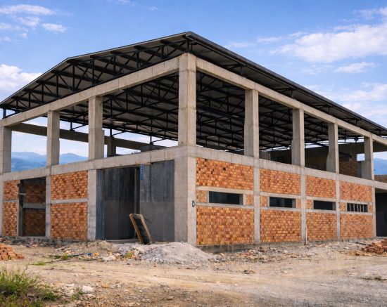 Betonarme endüstriyel depo ve hangar yapısı – sanayi tipi betonarme depo binası