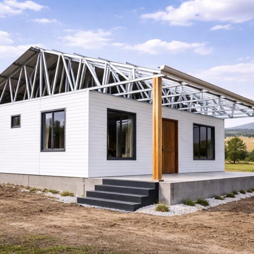 çelik prefabrik müstakil ev yapısı tek katlı modern prefabrik yapı