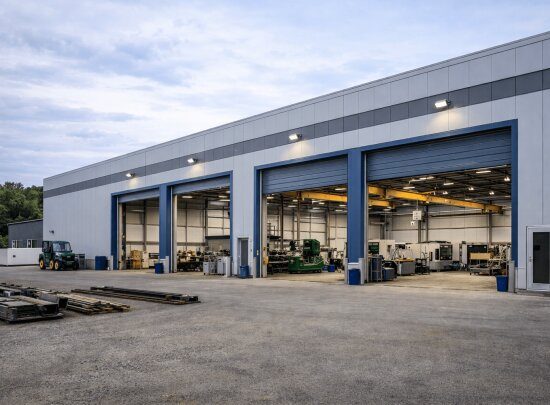 Çelik atölye ve teknik tesis yapısı kapsamında inşa edilen modern imalat ve bakım alanı