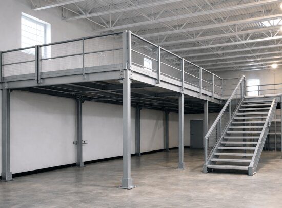 Depo ve üretim alanları için çelik asma kat sistemi uygulaması