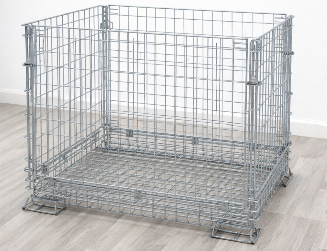 katlanır metal tel sepet endüstriyel depo taşıma ve istifleme ekipmanı