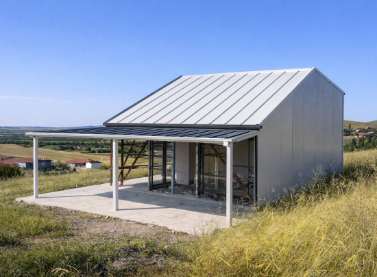 Sandviç panel çatı uygulaması, küçük yapı ve endüstriyel alanlar için ısı yalıtımlı çatı kaplama sistemi